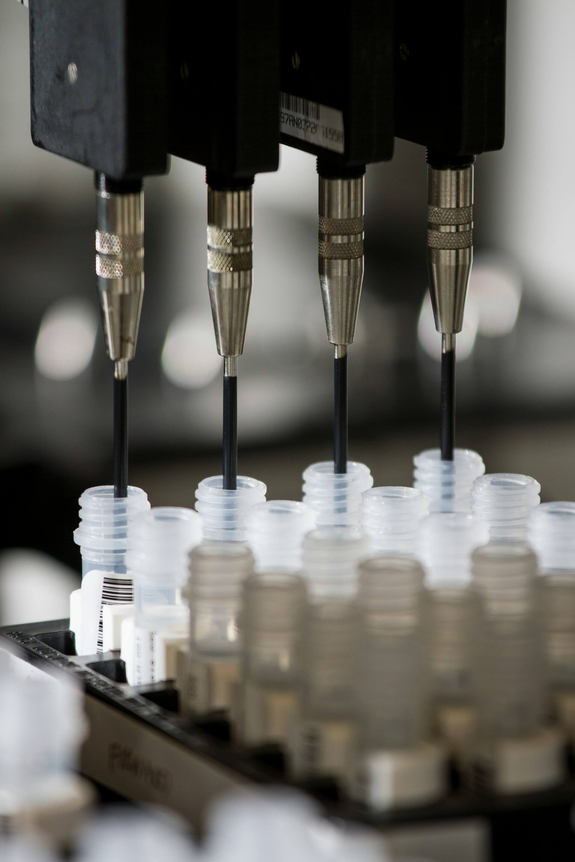 Researcher reviewing biomarker test results